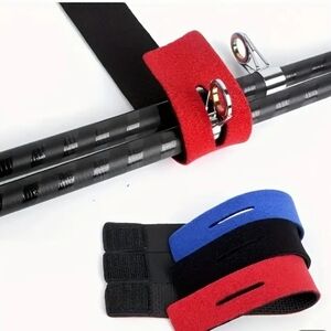 5/$20 Red, Blue And Black Fishing Rod Straps. Set Of 10